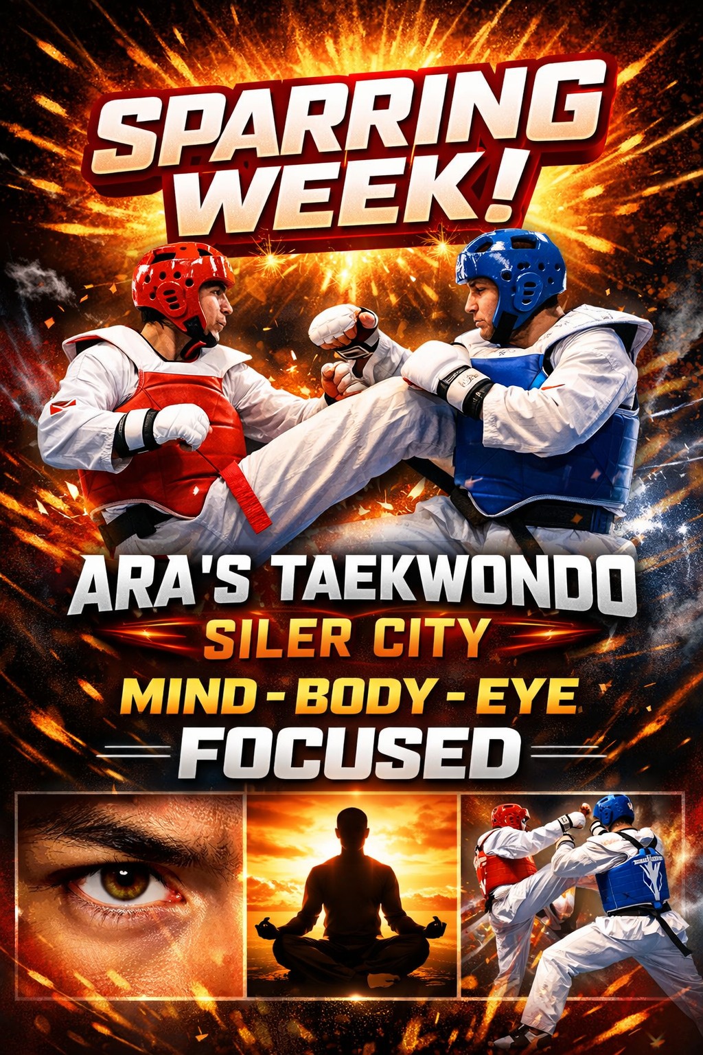 Sparring Week banner for Ara's Taekwondo Silver City.